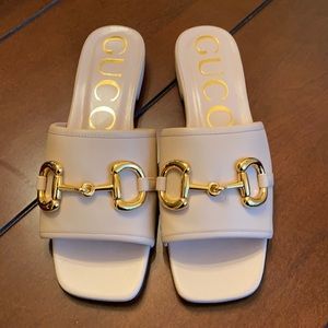 Gucci Horsebit Slide Leather Sandals